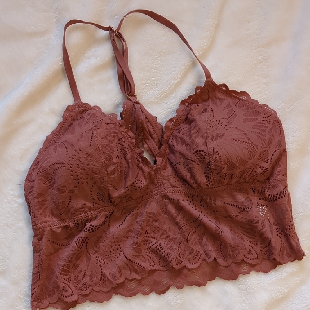 NWOT Aerie Lace Bralette in Rust Size medium
